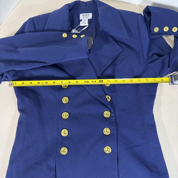 Monroe & Main Royal Blue Blazer Gold Buttons Women’s Size 10 NWT Career Jacket - Picture 8 of 14